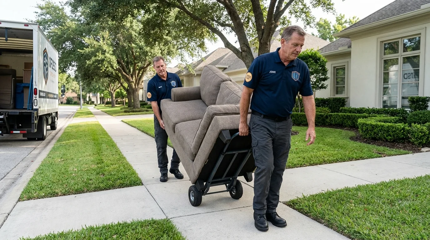 Local residential moving crew loading furniture in Wamego, KS